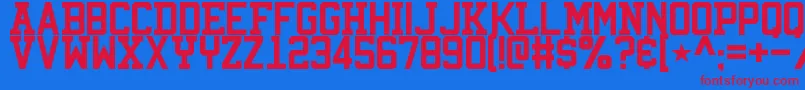 ViridianCollege Font – Red Fonts on Blue Background