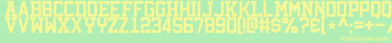 フォントViridianCollege – 黄色の文字が緑の背景にあります