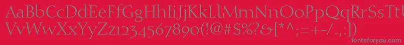 DiotimaRomanOldstyleFigures Font – Gray Fonts on Red Background