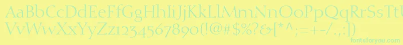 DiotimaRomanOldstyleFigures Font – Green Fonts on Yellow Background
