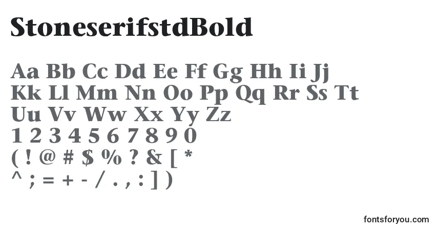 Шрифт StoneserifstdBold – алфавит, цифры, специальные символы