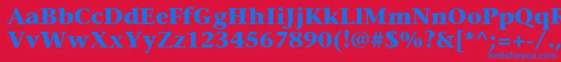 フォントStoneserifstdBold – 赤い背景に青い文字