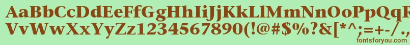 Шрифт StoneserifstdBold – коричневые шрифты на зелёном фоне