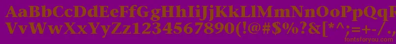 フォントStoneserifstdBold – 紫色の背景に茶色のフォント