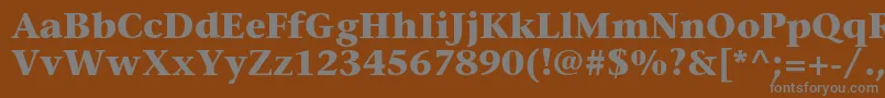 StoneserifstdBold-fontti – harmaat kirjasimet ruskealla taustalla