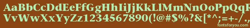 StoneserifstdBold-fontti – vihreät fontit ruskealla taustalla