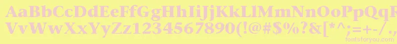 フォントStoneserifstdBold – ピンクのフォント、黄色の背景