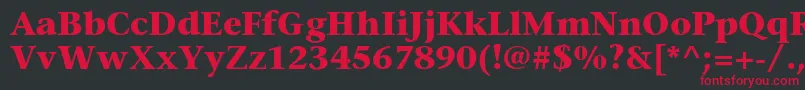 Czcionka StoneserifstdBold – czerwone czcionki na czarnym tle