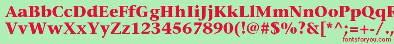 StoneserifstdBold-fontti – punaiset fontit vihreällä taustalla