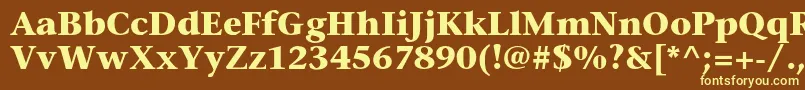 StoneserifstdBold-fontti – keltaiset fontit ruskealla taustalla