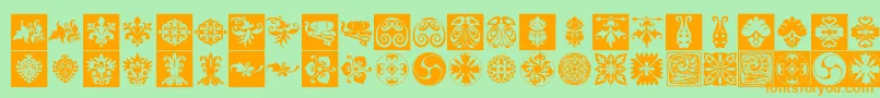 Prtornament6 Font – Orange Fonts on Green Background