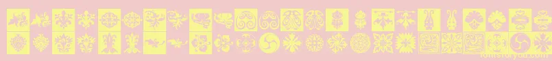 Prtornament6 Font – Yellow Fonts on Pink Background