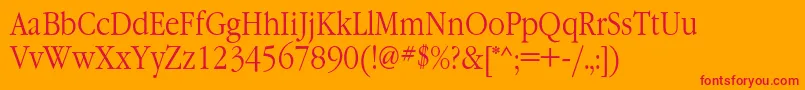 Garamondnarrowc Font – Red Fonts on Orange Background