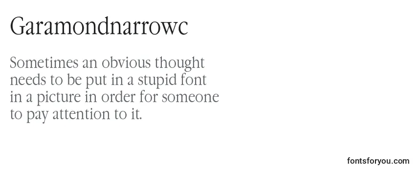 Review of the Garamondnarrowc Font