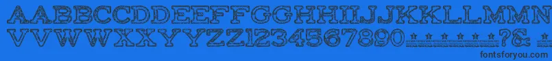Шрифт FactoryRegularPersonalUse – чёрные шрифты на синем фоне