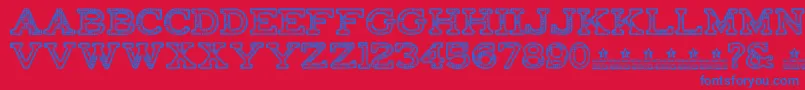 FactoryRegularPersonalUse Font – Blue Fonts on Red Background