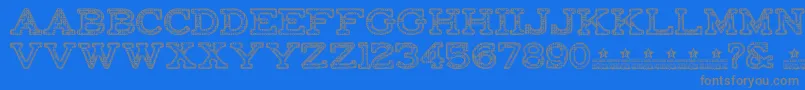 FactoryRegularPersonalUse-Schriftart – Graue Schriften auf blauem Hintergrund