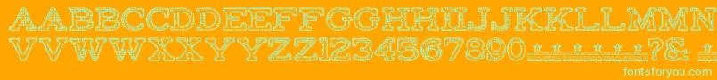 FactoryRegularPersonalUse Font – Green Fonts on Orange Background