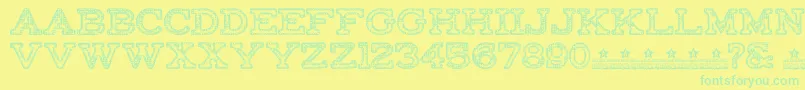 FactoryRegularPersonalUse Font – Green Fonts on Yellow Background
