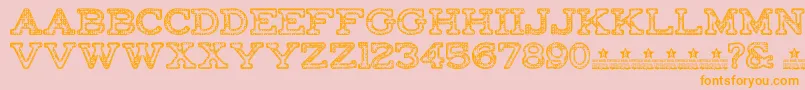 FactoryRegularPersonalUse-Schriftart – Orangefarbene Schriften auf rosa Hintergrund