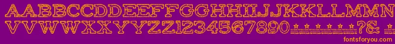 FactoryRegularPersonalUse Font – Orange Fonts on Purple Background