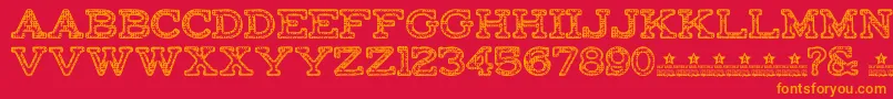 FactoryRegularPersonalUse Font – Orange Fonts on Red Background