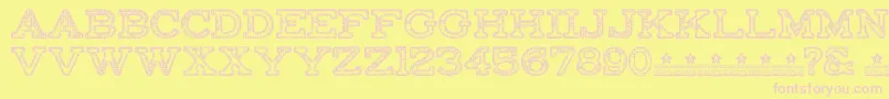 FactoryRegularPersonalUse Font – Pink Fonts on Yellow Background