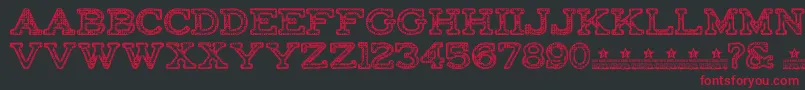 FactoryRegularPersonalUse-Schriftart – Rote Schriften auf schwarzem Hintergrund
