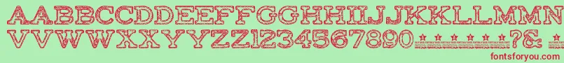 FactoryRegularPersonalUse Font – Red Fonts on Green Background