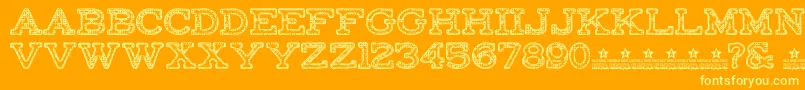 FactoryRegularPersonalUse Font – Yellow Fonts on Orange Background