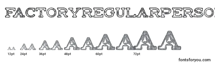 FactoryRegularPersonalUse Font Sizes