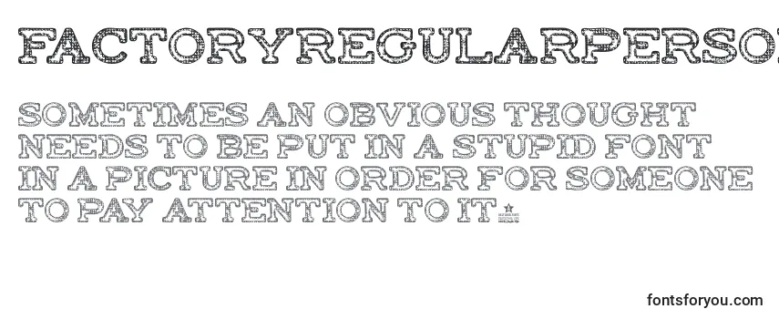 Review of the FactoryRegularPersonalUse Font