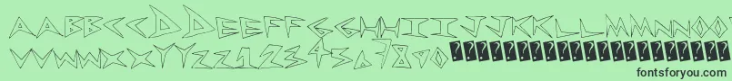 Rockless Font – Black Fonts on Green Background