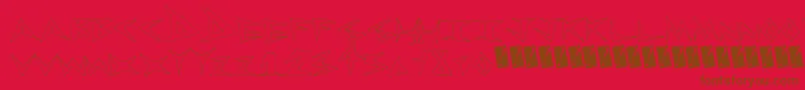 Fonte Rockless – fontes marrons em um fundo vermelho