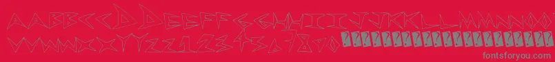 Rockless Font – Gray Fonts on Red Background