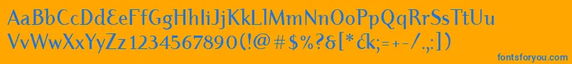 DyadisItcMedium Font – Blue Fonts on Orange Background