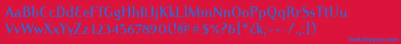 DyadisItcMedium Font – Blue Fonts on Red Background