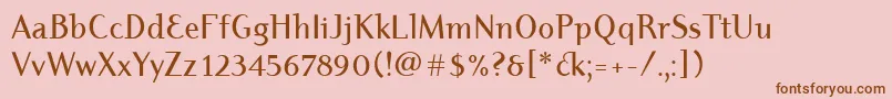 DyadisItcMedium-Schriftart – Braune Schriften auf rosa Hintergrund