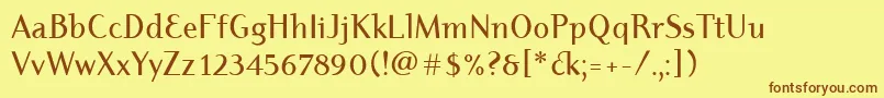 DyadisItcMedium Font – Brown Fonts on Yellow Background