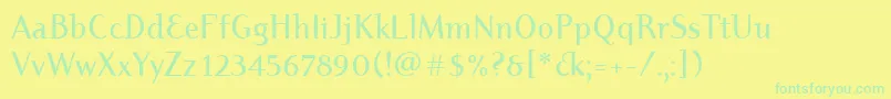 DyadisItcMedium Font – Green Fonts on Yellow Background