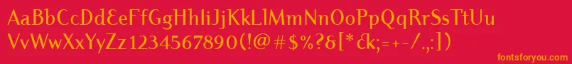 DyadisItcMedium Font – Orange Fonts on Red Background