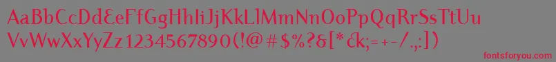 DyadisItcMedium Font – Red Fonts on Gray Background