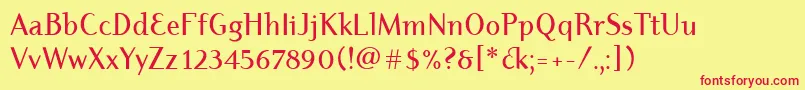DyadisItcMedium Font – Red Fonts on Yellow Background