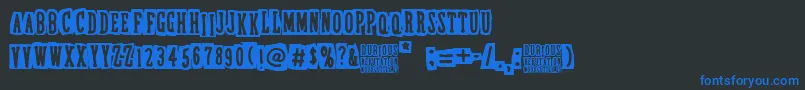 DubiousReputation-Schriftart – Blaue Schriften auf schwarzem Hintergrund