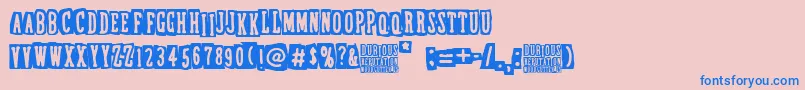 DubiousReputation Font – Blue Fonts on Pink Background