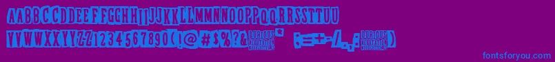 フォントDubiousReputation – 紫色の背景に青い文字