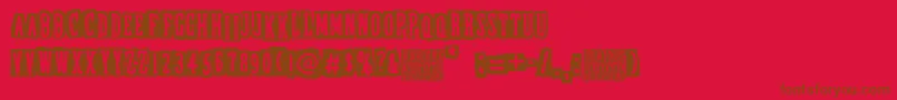 Czcionka DubiousReputation – brązowe czcionki na czerwonym tle