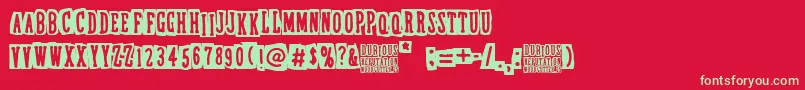 DubiousReputation Font – Green Fonts on Red Background