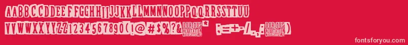 Fonte DubiousReputation – fontes rosa em um fundo vermelho