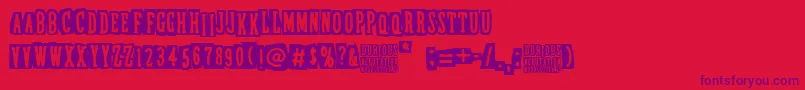 DubiousReputation Font – Purple Fonts on Red Background